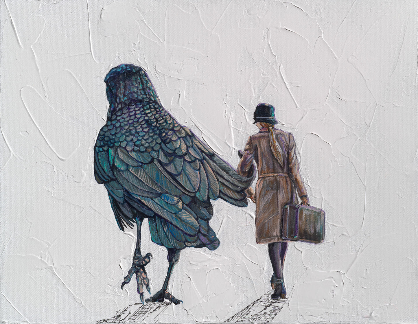 “She Carried Only What Mattered” Original & Limited Edition Fine Art Print